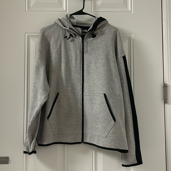 North Face Gray and Black Jersey Jacket with Hood SZ XXL - Picture 1 of 5